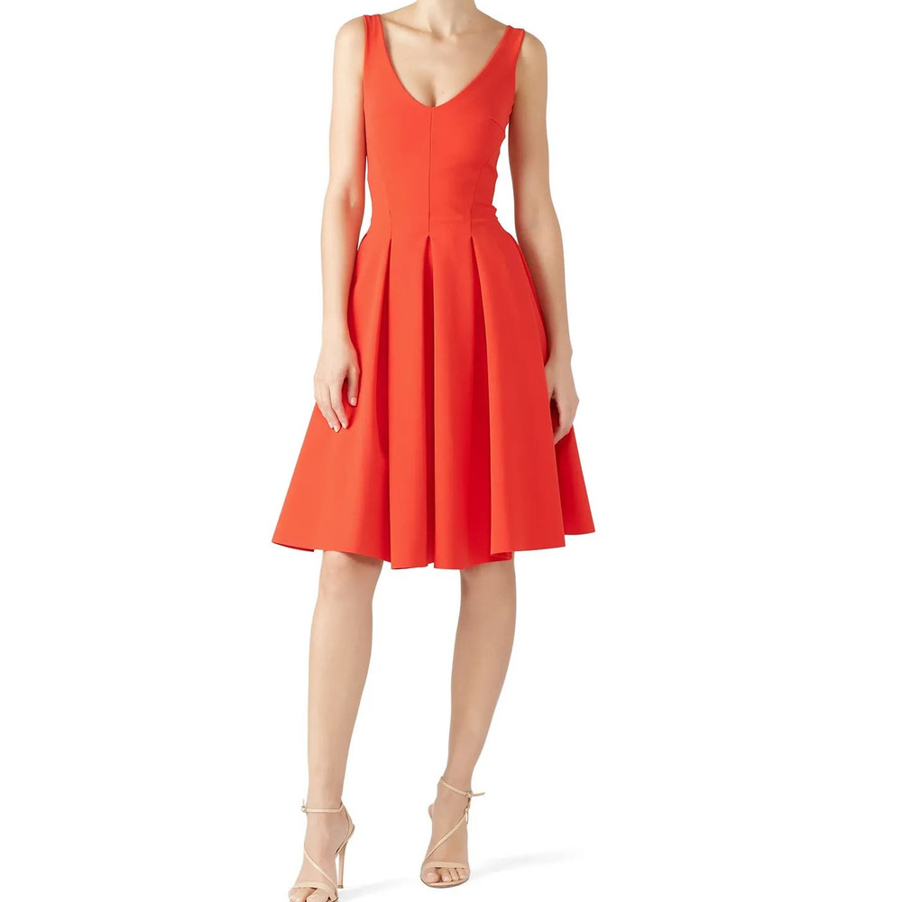 Chiara Boni La Petite Robe Corie V-Neck Fit & Flare Sleeveless Cocktail Dress